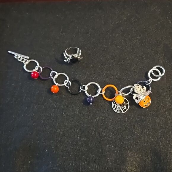 Halloween bracelet and adjustable spider ring - Picture 1 of 4